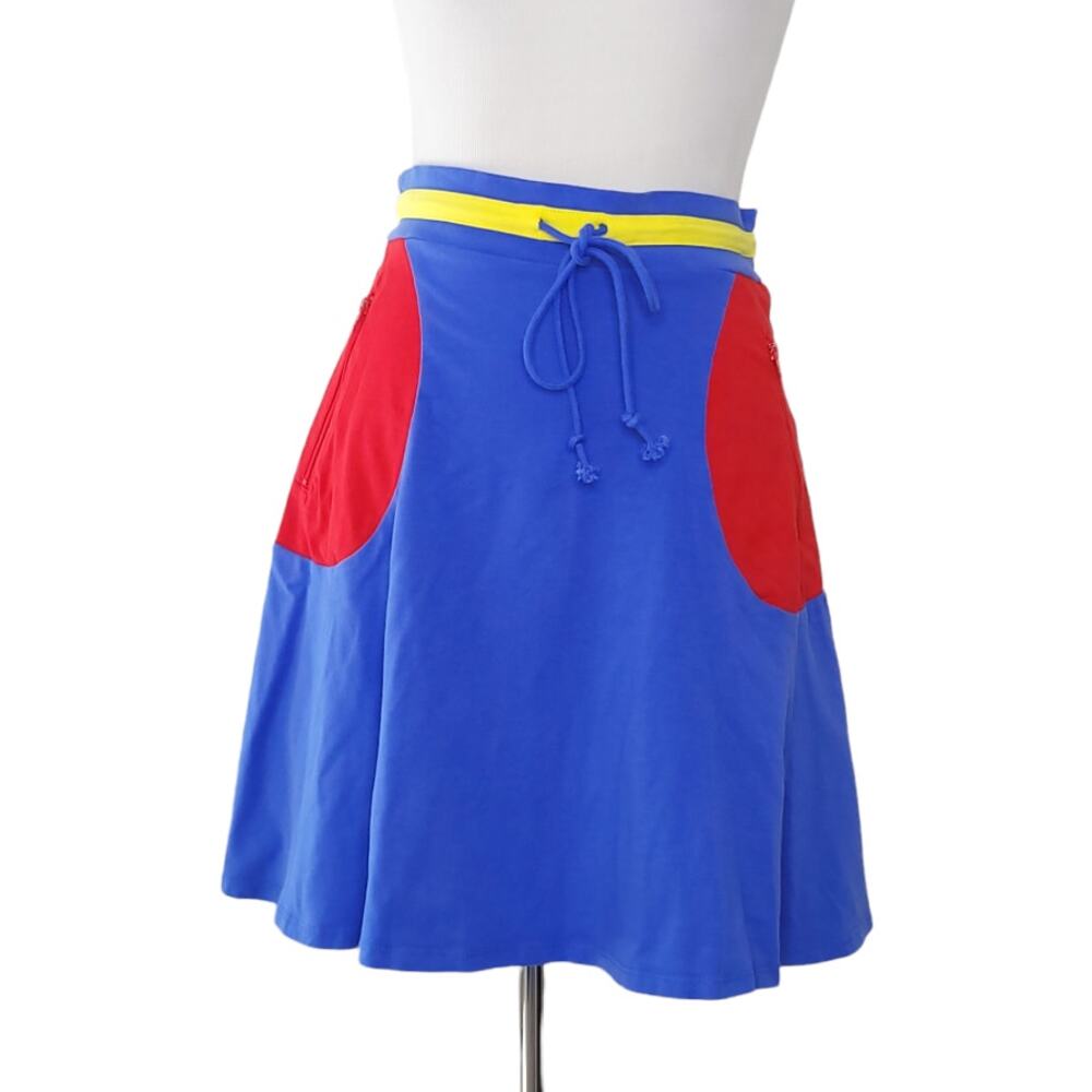 #92 Stephen Burrows for Target Colorblock Skirt Blue Swing Pockets Elastic XS
